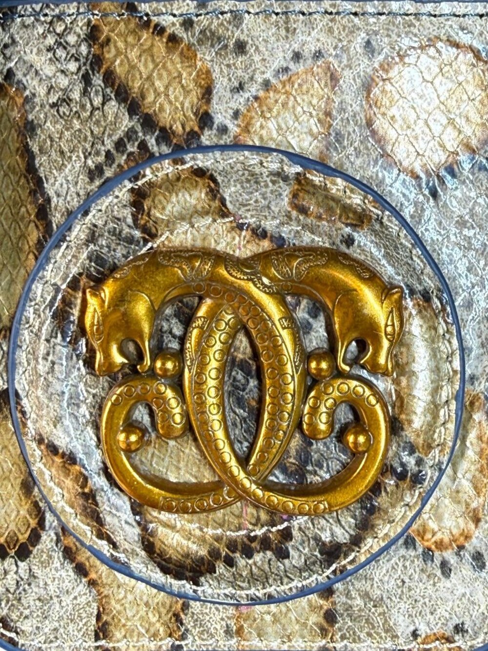 Sharif Legacy Denim and Snake Embossed Top Handle Crossbody - SAMPLE Bag - Picture 3 of 14